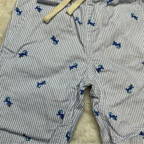 The Children’s Place Shorts Pinstripe With Lizards Blue & White Size 5T - Picture 4 of 16